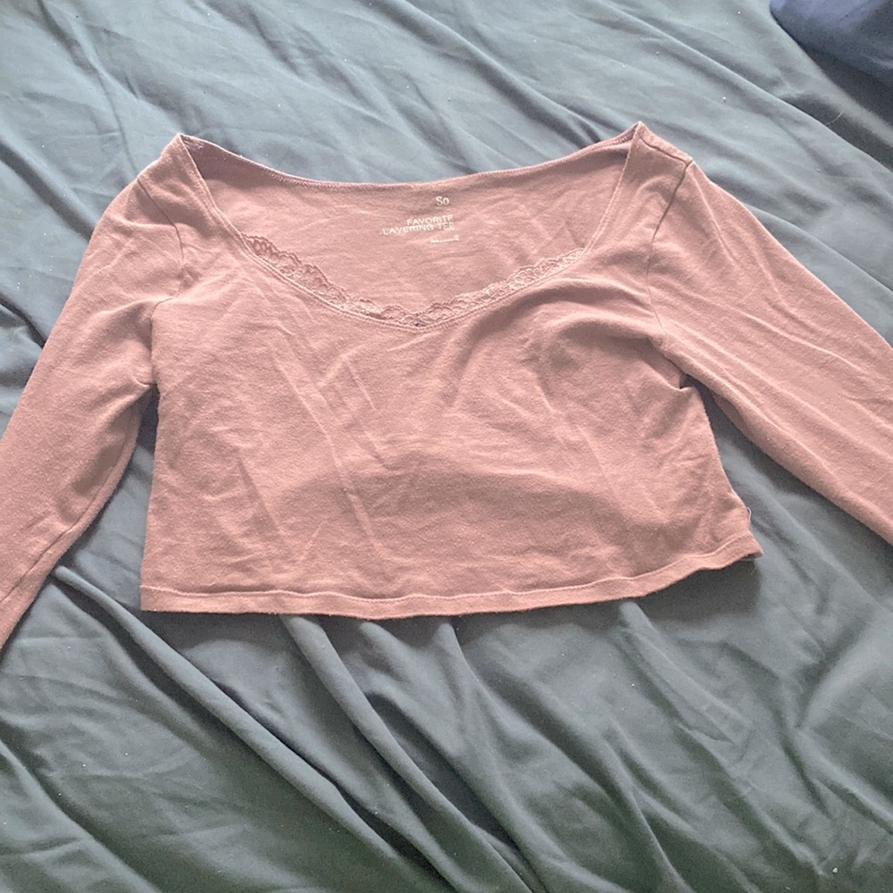 Mauve Layering Tee by So, S: M